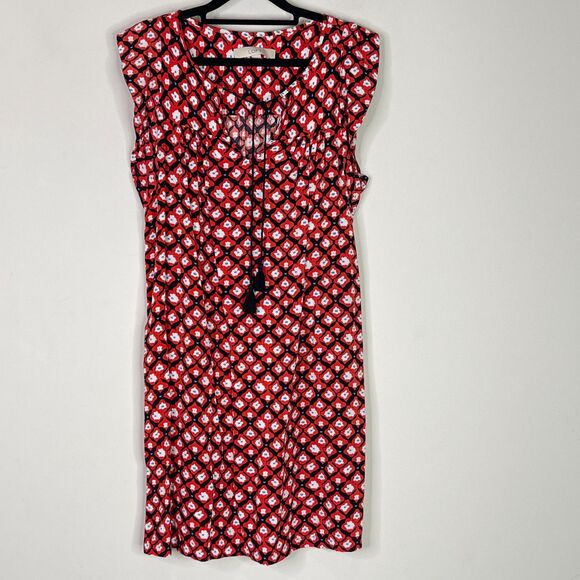 LOFT Amaryllis Tassel Floral Shirt Dress Women's Size Small - Picture 1 of 8